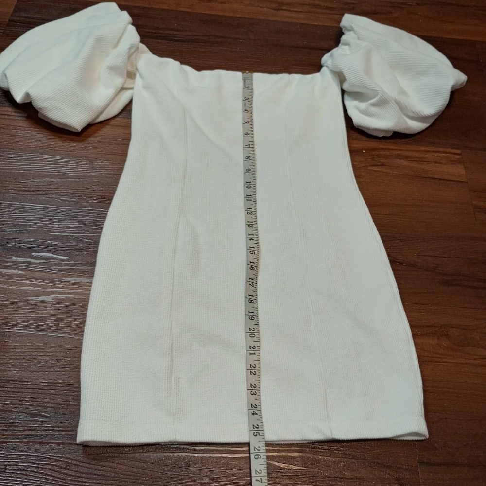 free people beach off the shoulder puff sleeve Bubbly mini dress - Picture 9 of 9